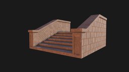 stair assets, game-ready, low-poly, game