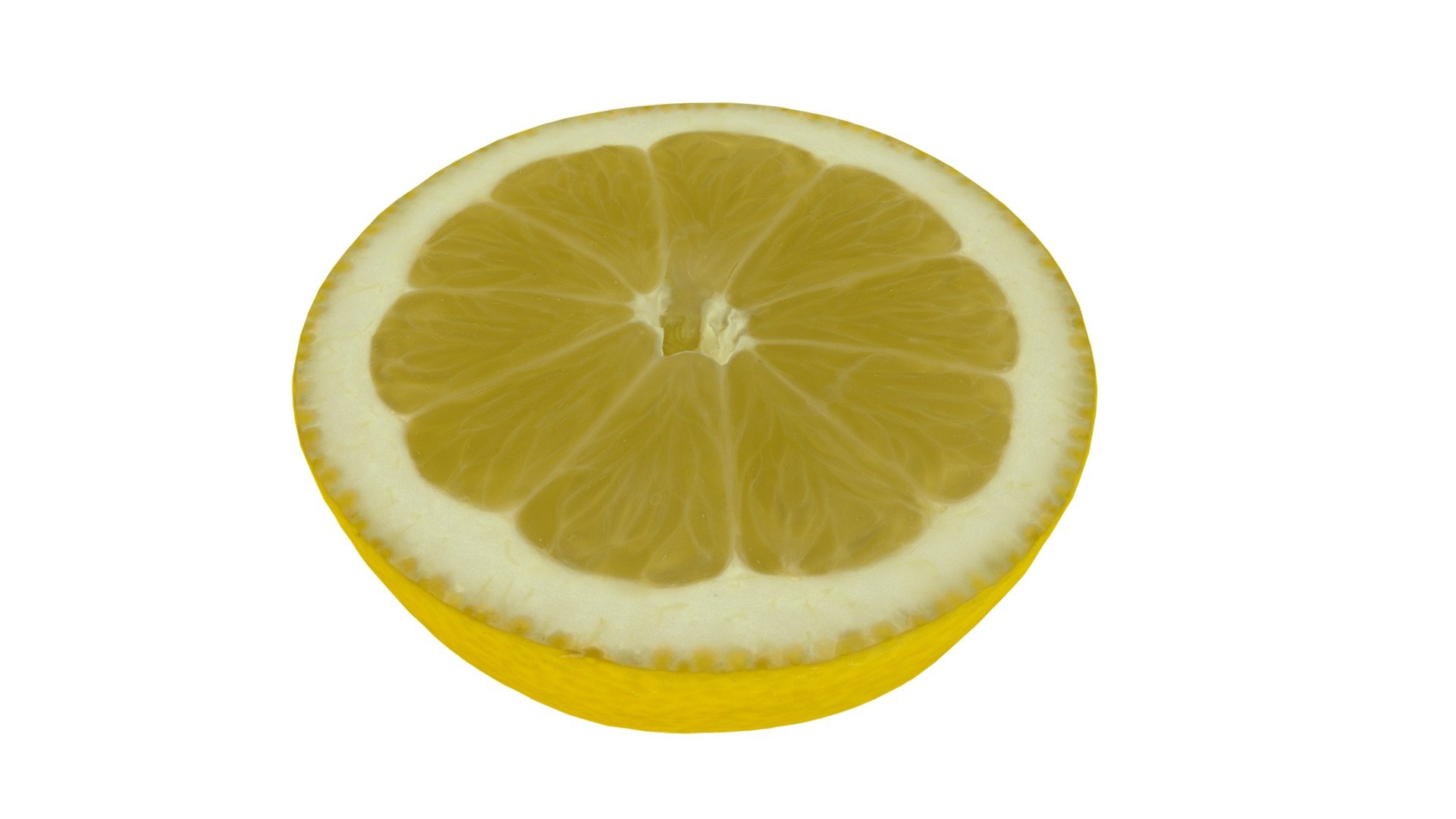 Highly detailed, photorealistic, 3d scanned model of a lemon half. 8k textures maps, optimized topology and uv unwrapped.

Model shown here is lowpoly with diffuse map only and 4k texture size.

This model is available at www.thecreativecrops.com 3d model