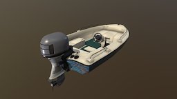 Motor boat vessel, ocean, motorboat, modoindie10, substance, game, ship, gamemodel, boat