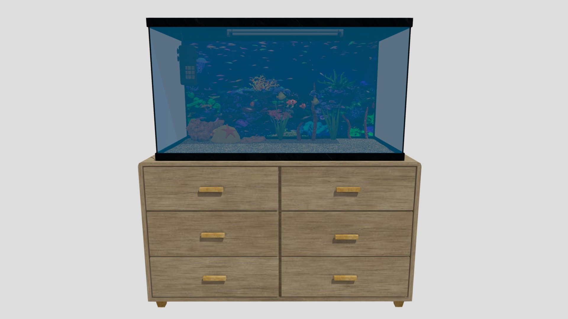For My Video Game :D - Fish Tank Animated - 3D model by LordSamueliSolo (@LadyLionStudios) 3d model