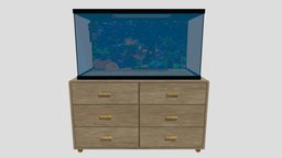 Fish Tank Animated fish, dresser, tank, filter, fishtank, cabinate, animated