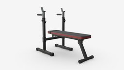 Adjustable weight bench dip station bench, muscle, fitness, gym, equipment, exercise, station, health, workout, bodybuilding, dip, 3d, pbr