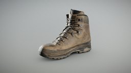 Old Lowa Gore-Tex Boot (2021 / FREE) shoe, leather, boot, realistic, scanned, photometry, pbr-texturing, lowa, pbr-materials, inciprocal