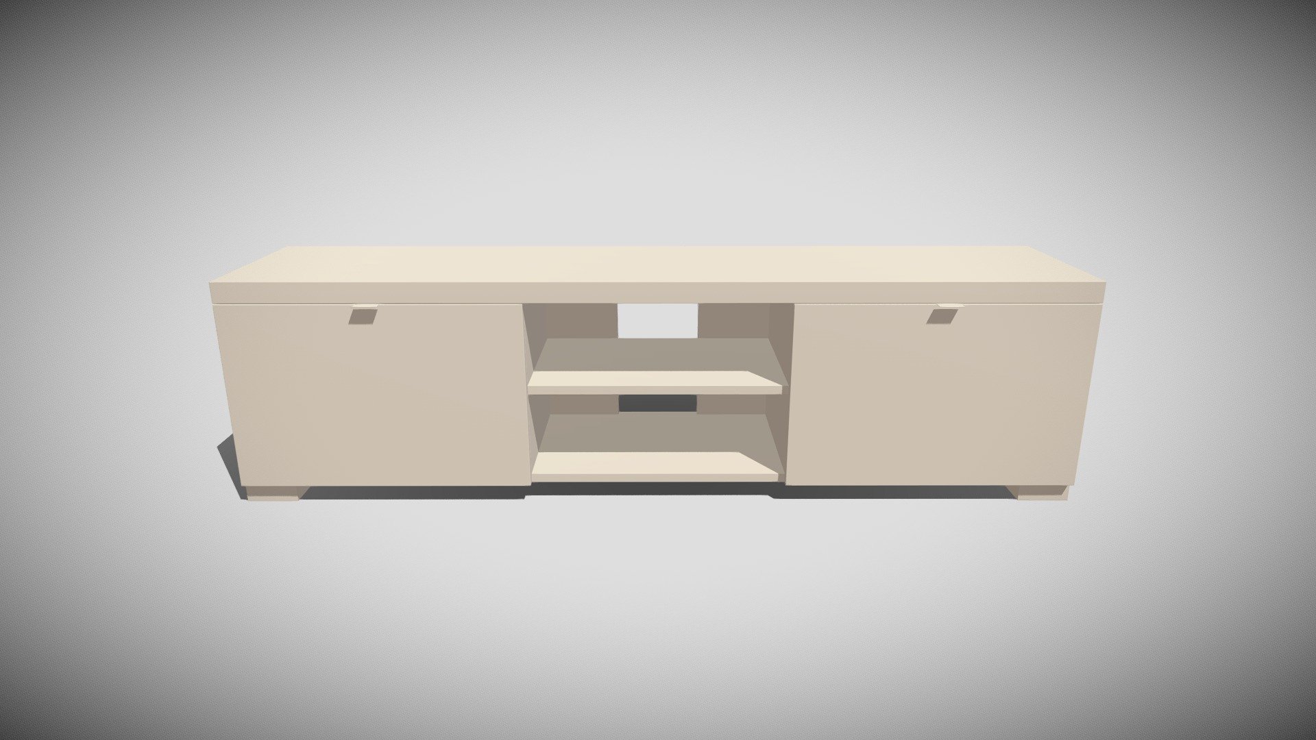Detailed model of a TV Stand, modeled in Cinema 4D.The model was created using approximate real world dimensions.

The model has 1,386 polys and 1,436 vertices.

An additional file has been provided containing the original Cinema 4D project files and other 3d export files such as 3ds, fbx and obj 3d model