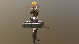 Annie bad, good, nice, young, lovely, attack-on-titan, annie, substance-painter-2, annie-leonherd-from-attack-on-titan, leonherd, monstyer, weapon, girl, 3d, blender, sword