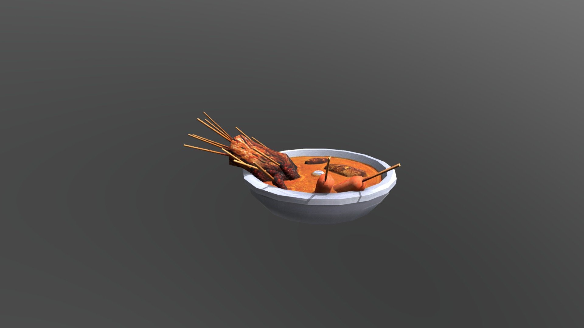 Foodbowl found frequently on the streetfood scene in Bangkok,Thailand

Made for my cityscene - Low Poly Foodbowl with meatskewers - Download Free 3D model by NicoFoets 3d model