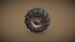Apocalyptic Tire game-ready, unreal-engine, 3d-model, game-asset, hardsurfacemodeling, substancepainter, substance, maya, gameart, hardsurface, 3dmodel