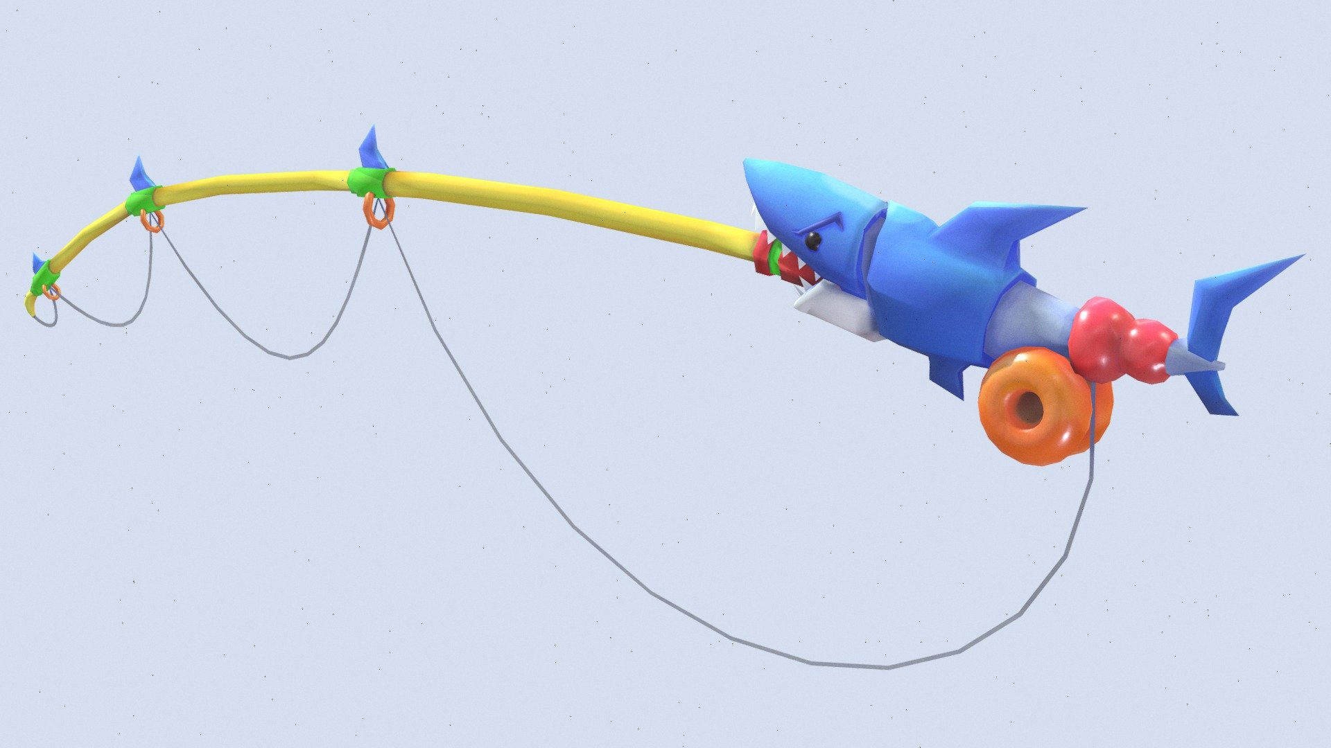 Shark fishing rod weapon made in Blender - Shark Fishing Rod - 3D model by 5hu4n 3d model