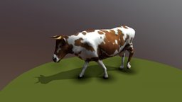 Cow Walking animation low poly