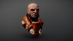 Sci Fi Soldier Bust armor, plate, sci, fi, droid, android, scultpure, plates, scultpture, scifi, bust, sci-fi, robot