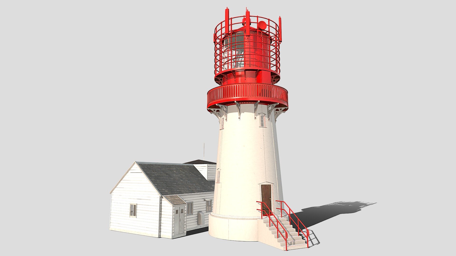 A lighthouse is a tall structure equipped with a light at the top, often located on coastlines or dangerous areas at sea, to guide and warn ships by emitting a distinctive, visible signal. Light House 3d model with realistic 4k textures. This 3D model includes a lighthouse and a house near it 3d model