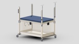 Medical Baby Cribs PBR Realistic scene, room, device, instruments, set, element, unreal, laboratory, generic, pack, equipment, collection, ready, vr, ar, hospital, realistic, science, machine, engine, medicine, pill, unity, asset, game, 3d, pbr, low, poly, medical, interior
