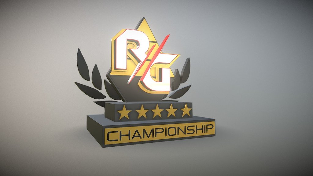 Logo/Trophy created for use in the game &lsquo;Rival Gears Racing'. It was used as part of a &lsquo;League Entered' pre-vis motion sequence 3d model