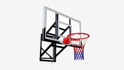 Basketball Shield With Basket circle, basket, basketball, board, competition, equipment, play, outdoor, playground, metal, team, net, hoop, recreation, game, 3d, pbr, shield, wall