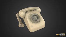 [Game-Ready] Dial Phone 3d-scan, vintage, electronics, ar, phone, old-phone, photogrammetry, 3d, vintage-phone, retro-phone, dial-phone, noai, scanned-object, 3d-scanned-object, retro-dial-phone, old-dial-phone, vintage-dial-phone