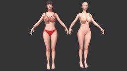 Body Girl Bikini Semireal Low-poly