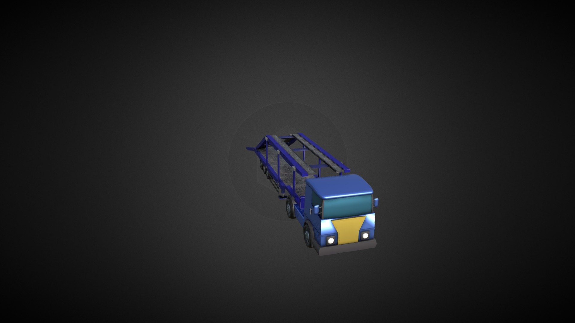 A truck and a trailer made in Blender. Served as a ramp in a racing game. Lowpoly and very little details 3d model