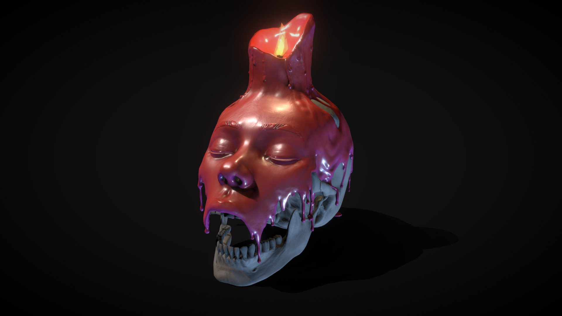 Personnal project i have been working on for some time now. I love the idea of some forms appearing with fluids and time and wanted to sculpt this 3d model