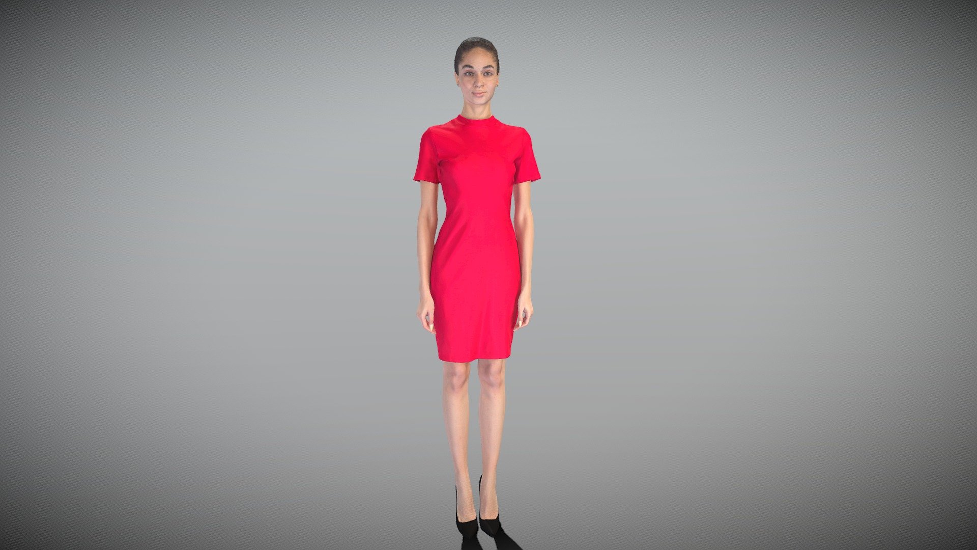 This is a true human size and detailed model of a beautiful young woman of Caucasian appearance dressed in little red dress. The model is captured in casual pose to be perfectly matching for various architectural, product visualization as a background character within urban installations, city designs, outdoor design presentations, VR/AR content, etc.

Technical specifications:




digital double 3d scan model

150k &amp; 30k triangles | double triangulated

high-poly model (.ztl tool with 5 subdivisions) clean and retopologized automatically via ZRemesher

sufficiently clean

PBR textures 8K resolution: Diffuse, Normal, Specular maps

non-overlapping UV map

no extra plugins are required for this model

Download package includes a Cinema 4D project file with Redshift shader, OBJ, FBX, STL files, which are applicable for 3ds Max, Maya, Unreal Engine, Unity, Blender, etc. All the textures you will find in the “Tex” folder, included into the main archive.

3D EVERYTHING

Stand with Ukraine! - Woman in red dress 377 - Buy Royalty Free 3D model by deep3dstudio 3d model