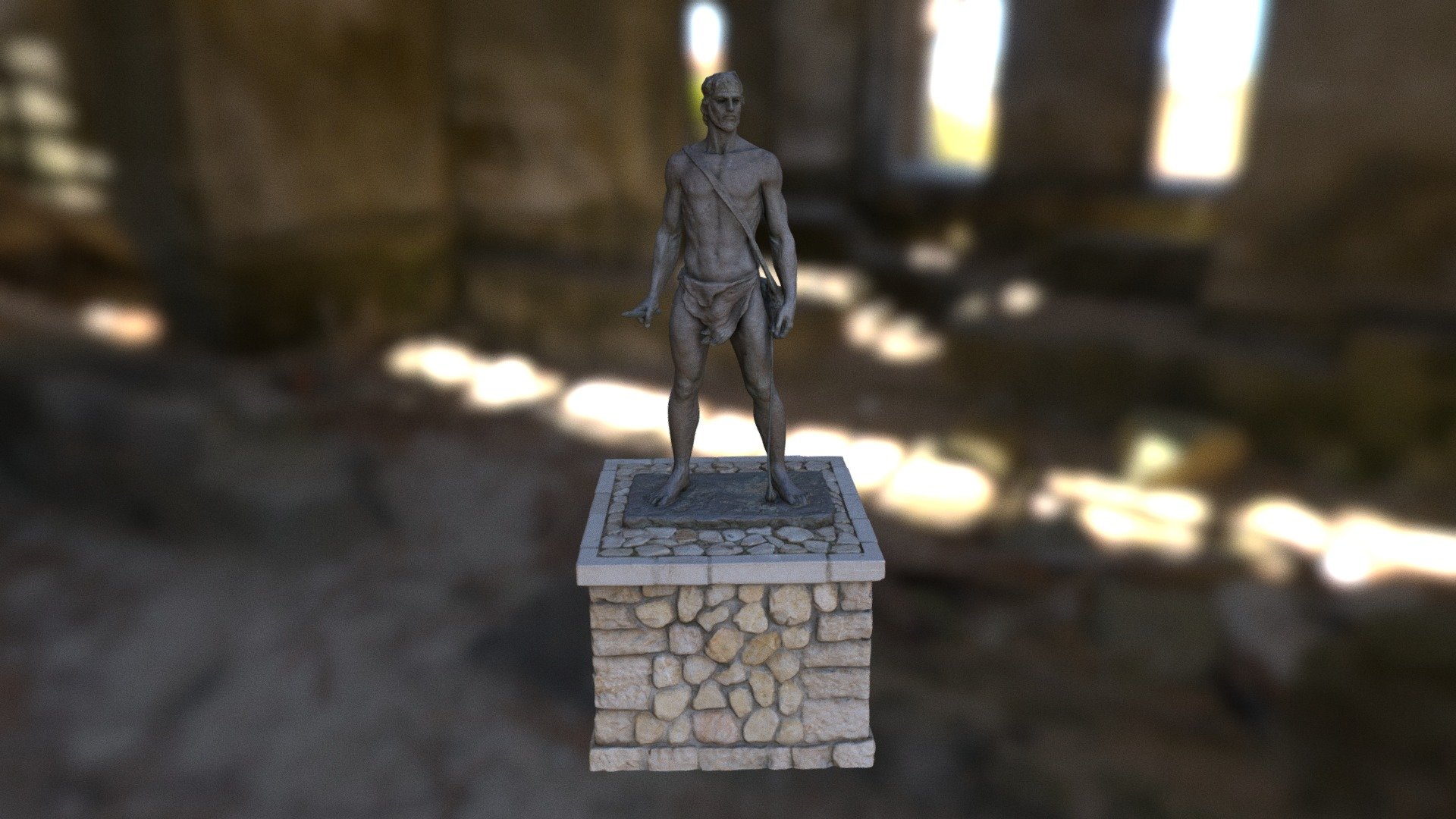 David is a Statue of a Balearic Slinger, or slingshot warrior located in Felanitx, Mallorca Spain. Stone slinging (or sling shooting) existed in the Mediterranean since about 6oo B. C.. Originally this technique was used for hunting, and later on as a defense against attacking intruders 3d model