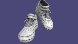 Nike Air Force 1 Sneakers white, dirty, shoes, nike, footwear, sneakers, substance-designer, af1, airforceone, substancepainter, blender, lowpoly, clothing, black, gameready, high-top, low-top