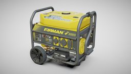 Generator power, camping, b3d, motor, generator, electrical, electricity, camp, fuel, engine, combustion, blender, pbr, lowpoly, electric, light