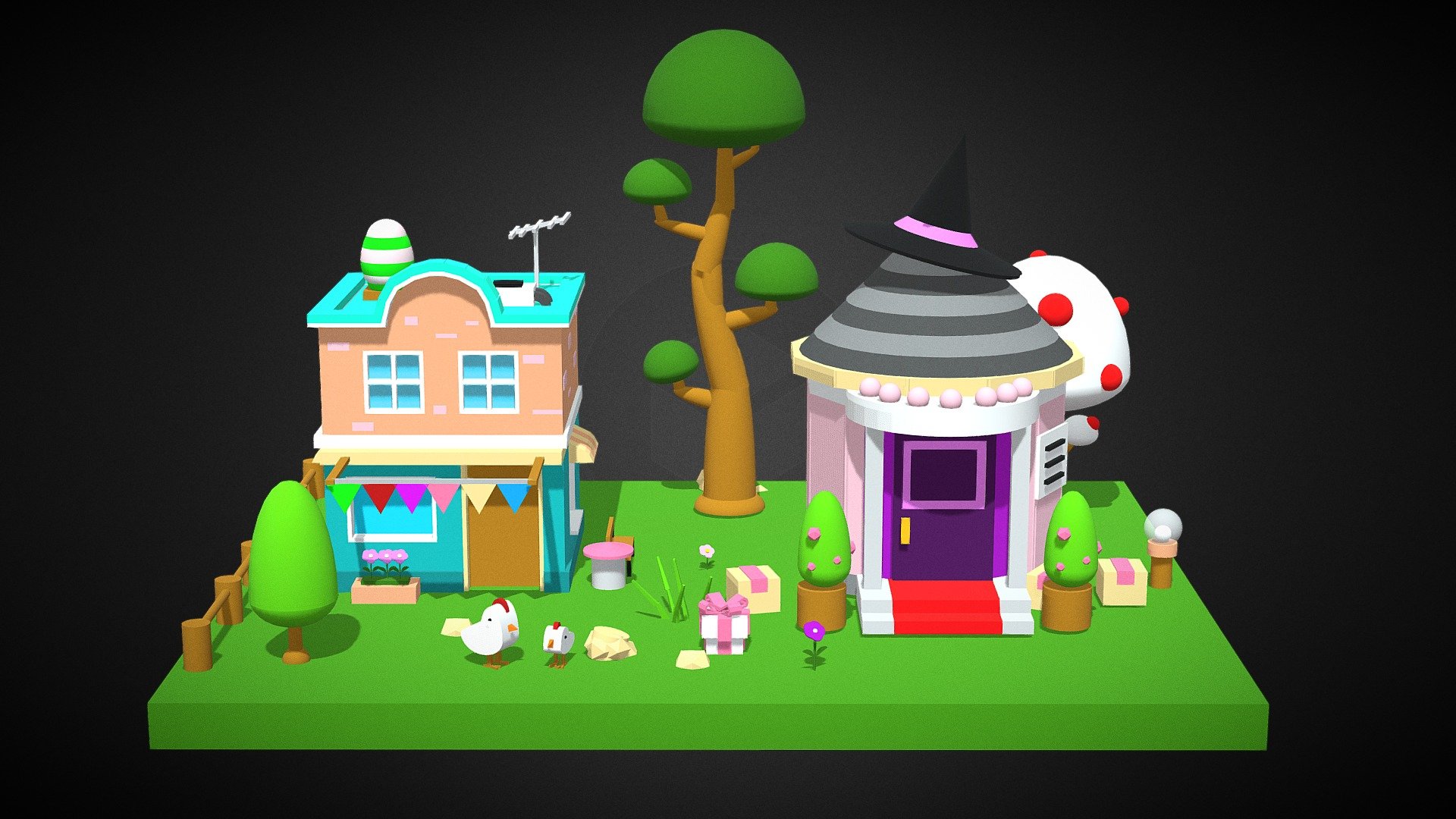 All the models are made by 🏠👉3d.xyz

Page link👉: 3d.xyz

All models are free on this page 🎉

Modeling is very easy and I would recommend anyone to try it ！ 😁😻🎁 - Cartoon Magic House1 - Download Free 3D model by 3d.xyz (@webuild) 3d model