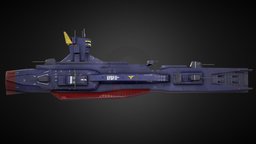 EFF Salamis Class SpaceCruiser Titans cruiser, spacecraft, warship, salamis, gund, substancepainter, substance, low-poly