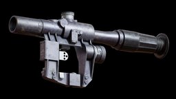 PSO-1/ПСО-1 Sniper Scope Lowpoly Gameready rifle, scope, soviet, action, prop, fps, hard, surface, shooter, sculpting, russian, ready, sniper, attachment, pso-1, pso, weapon, asset, game, texture, model, free, gun, war, gameready