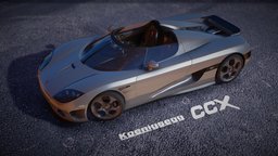 2007 Koenigsegg CCX (No Roof) koenigsegg, midpoly, hypercar, carlowpoly, vehicle, gameasset, car, gameready, koenigseggccx