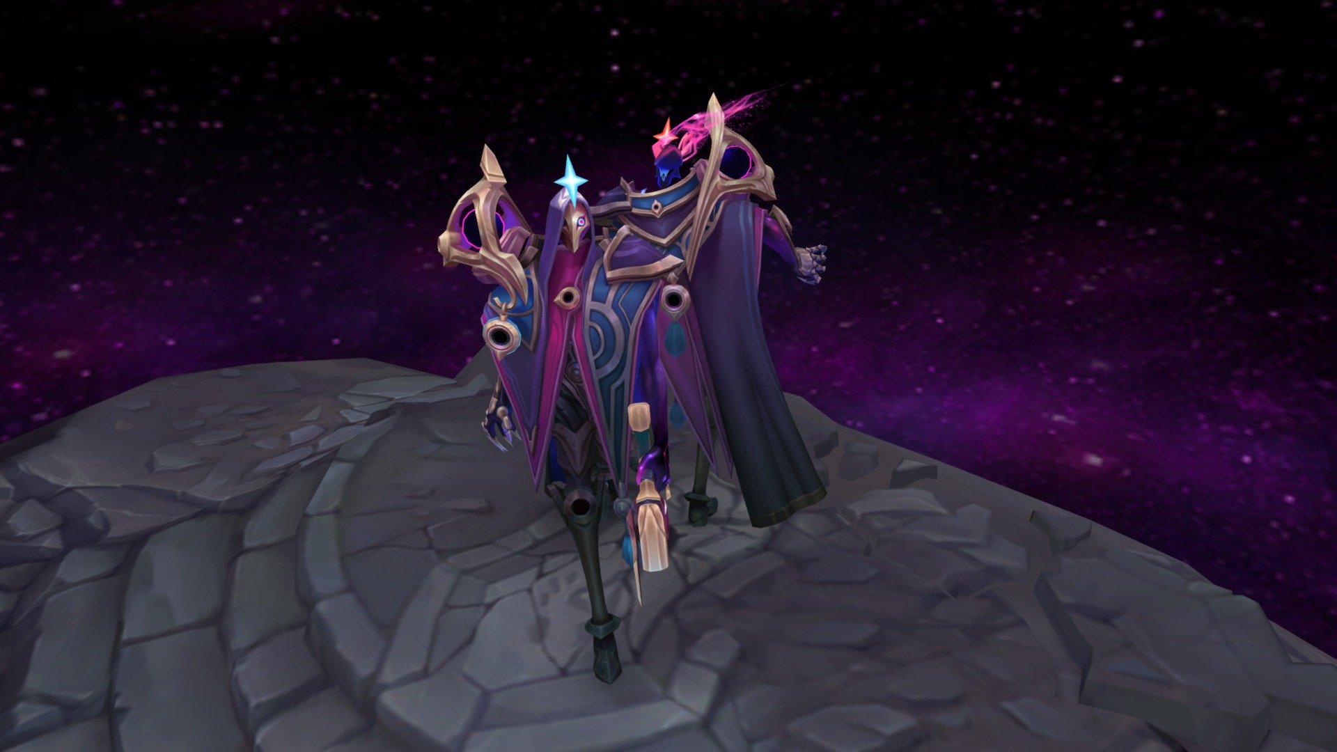 This is Dark Star Jhin, a really fun project I helped on at Riot Games.
https://www.artstation.com/artwork/Z5qaB1 - Dark Cosmic Jhin - 3D model by Duy Khanh Nguyen (@leoduycg) 3d model