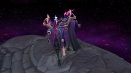 Dark Cosmic Jhin leagueoflegends, low-poly-model, hand-painted, fantasy