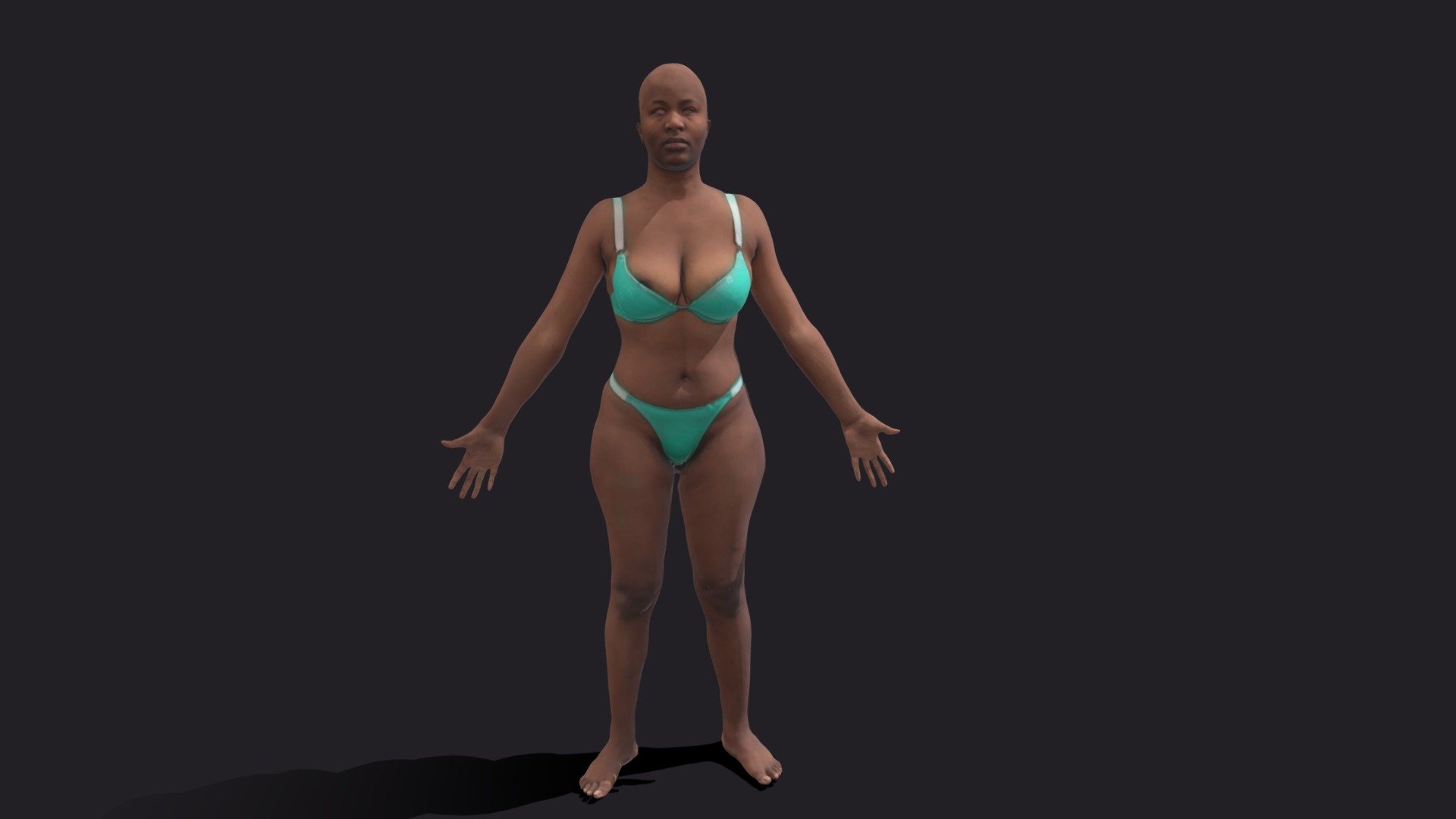 More info: www.saanatomy.com - Skinny Black Female - 3D model by Adrian Ngwenya (@saart188) 3d model