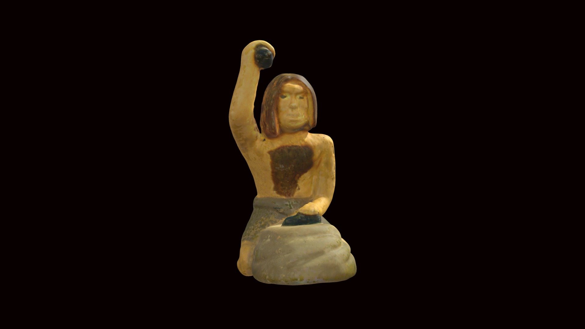 This rubber figurine was purchased as part of a &ldquo;caveman