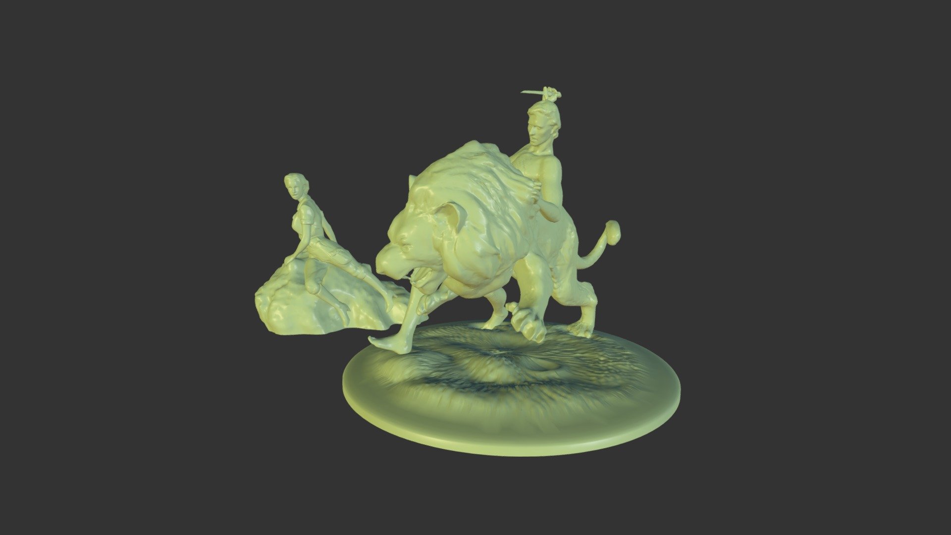 Zbrush Sculpting - No Texture - Tarzan Action - 3D model by 3DFigure (@yeonggyungim) 3d model