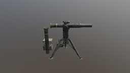 Tow Missile Launcher with RCF missile, army, tow, missilelauncher, weapon, unity, unity3d, lowpoly, gameasset, gameready