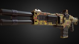 PBR Assault Rifle (Cammo Skin 1) rifle, assault, scifigun, weapon, unity, unity3d, 3d, lowpoly, scifi, futuristic, gun, modular, gameready