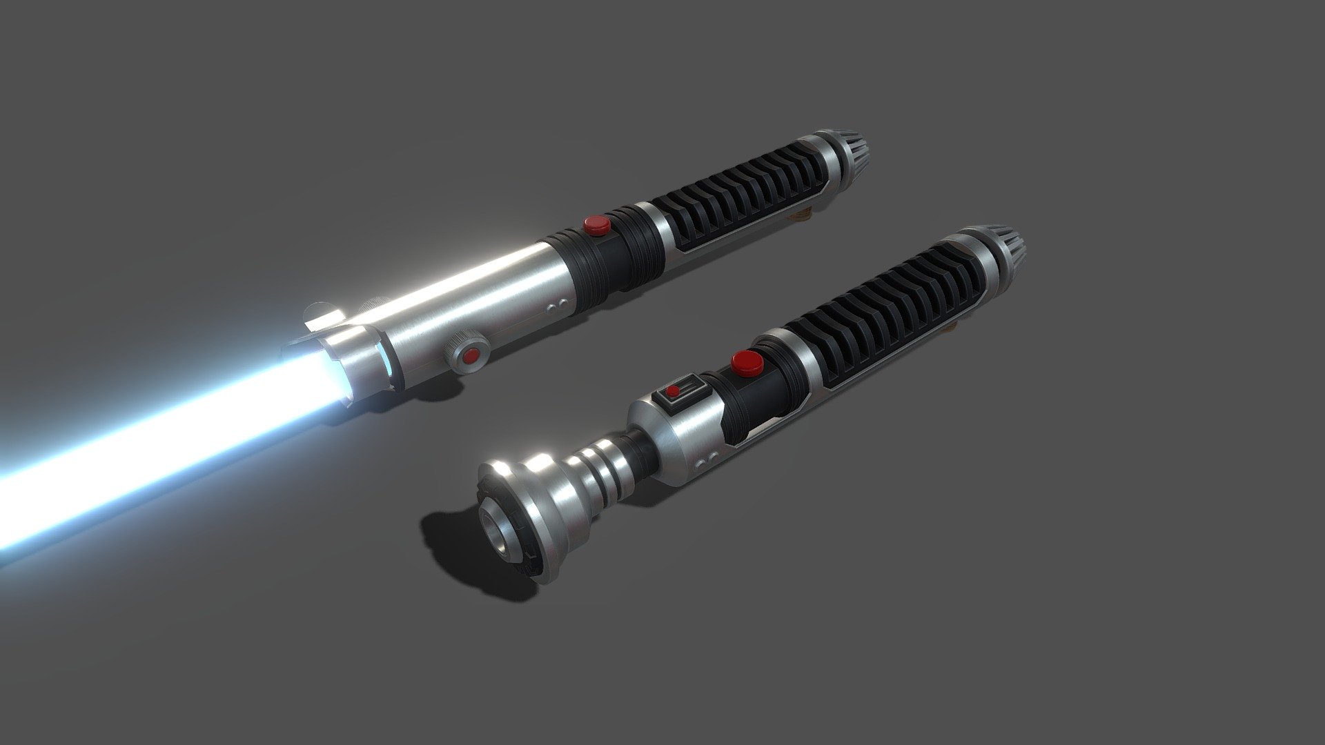 Two Custom Sabers based on how they might look if Anakin or even Luke had become Qui-Gon's apprentice 3d model