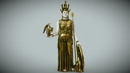 Athena Parthenos greek, ancient, parthenon, athens, unreal, acropolis, ivory, god, ready, vr, goddess, 4k, statue, old, mythology, roman, mythical, religious, athena, unity, architecture, game, blender, art, pbr, sculpture, gold, temple, parthenos, chryselephantine