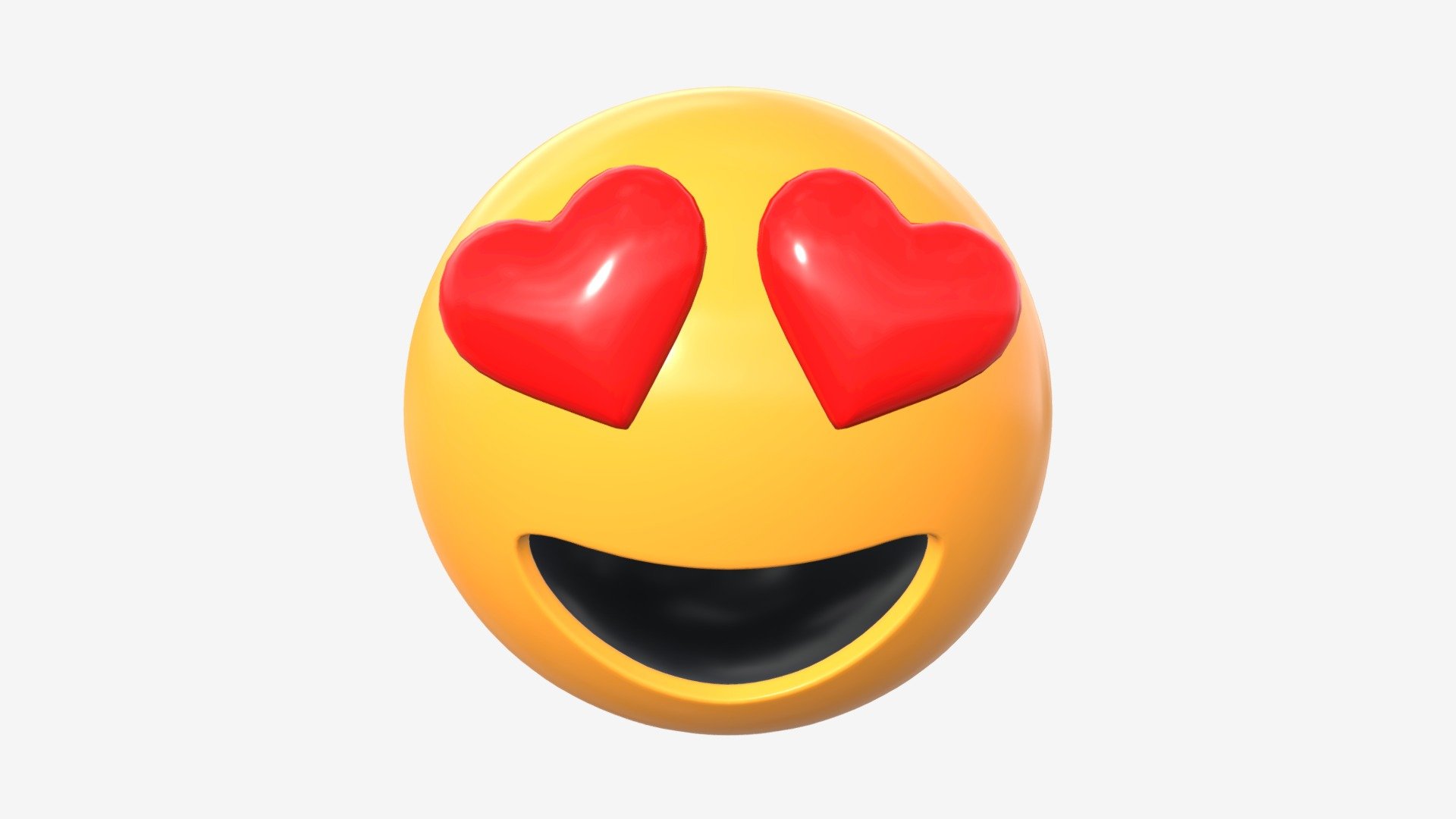 Emoji 052 Large smiling with heart shaped eyes - Buy Royalty Free 3D model by HQ3DMOD (@AivisAstics) 3d model