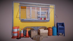 Food Truck with Street assets Mini Pack mini, based, assets, textures, pack, ready, props, physically, multiple, substance, game, pbr, model, rendering