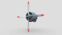 Plane Engine time, airplane, ready, propeller, aircraft, engine, real, realitycapture, game, vehicle, pbr, low, poly