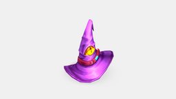 Cartoon wizard hat hat, wizard, kids, children, clothes, traditional, costumes, lowpolymodel, hand-painted, halloween, clothing, magic