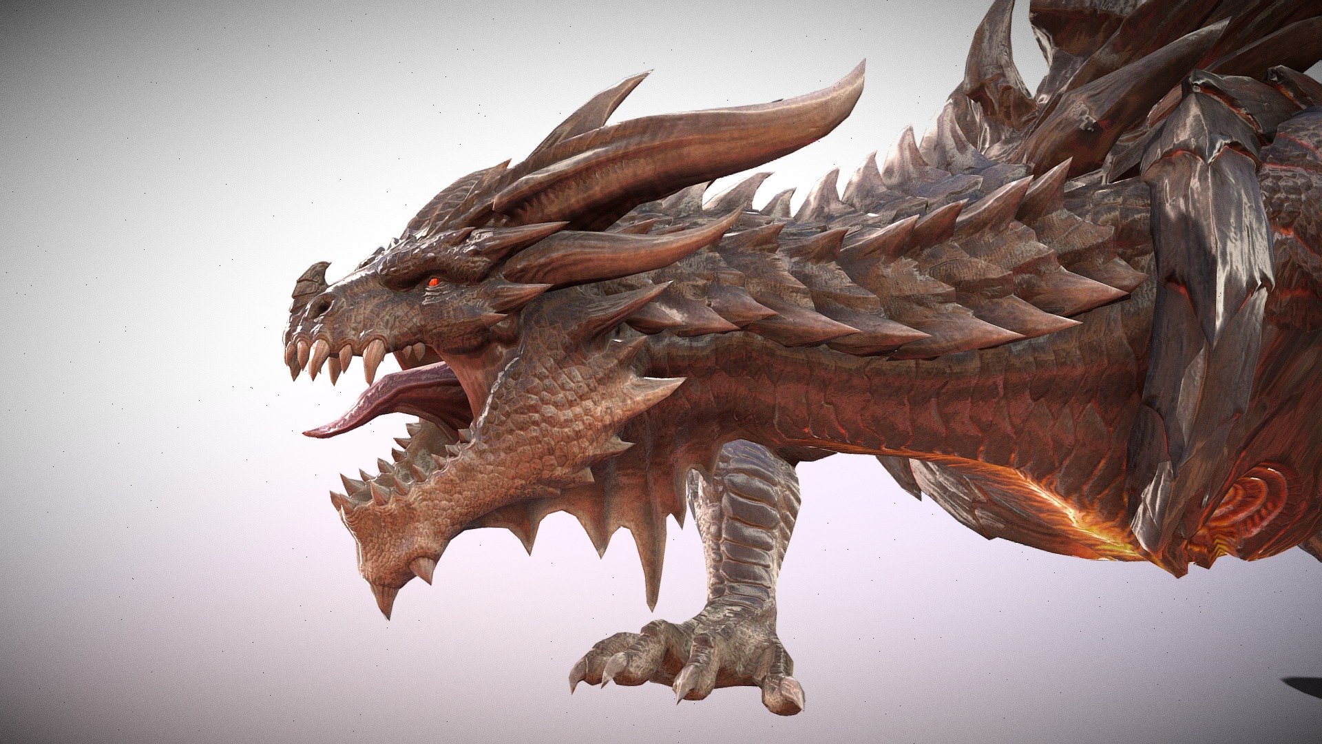 Boss Hell Dragon Animated Run cycle in fbx file format - Boss Dragon Animated - Buy Royalty Free 3D model by aaokiji 3d model