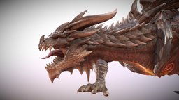 Boss Dragon Animated beast, wyvern, hell, boss, game-ready, idle, idle-animation, creature-monster, reddragon, bosscharacter, 3dhaupt, bossmonster, blender, blender3d, creature, dragon, helldragon