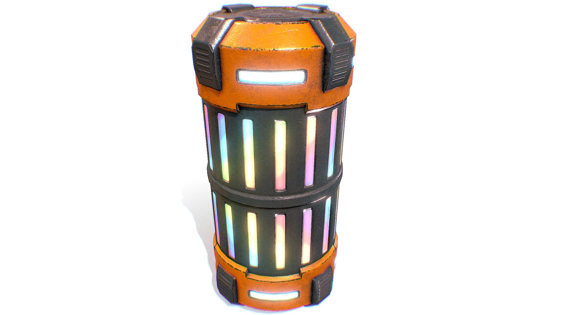 Hey! I am sharing another project under the guise of LowPoly Sci-fi Rainbow Barrel.




Suitable for game engines




There are two bones in the project, and a rig



Technical Details:





Textures: Yes - Two texture sets of 2ka resolution ( BaseColor, Emissive, Metallic, Normal_Directx, Normal_OpenGL, Opasiti,Roughness ,AO )




UV: Yes




Material: Yes



Vertices: 1150 Faces:1086 Triangles: 1948 - Sci-fi Rainbow Barrel - Download Free 3D model by Qwestgamp (@Qwestgamp.) 3d model