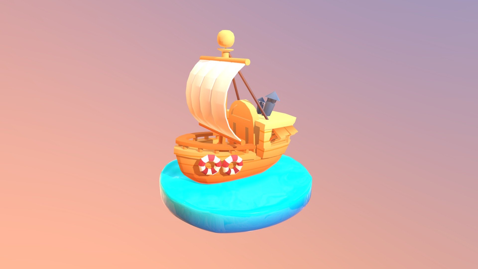 Stylized and low poly wooden boat - Wooden boat - Buy Royalty Free 3D model by Bob.Ho 3d model
