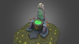 EnvPropsAW gamedev, altar, water, low-poly, game, gameready, environment