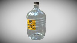 Big Bottle unwrap, low-poly, pbr, bottle, plastic