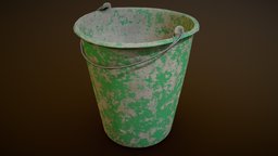 Old Plastic Bucket prop, photoscan, pbr, gameready